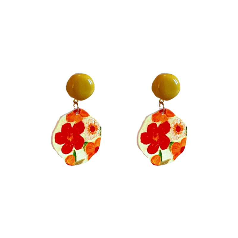 Wholesale Silver Needle Acrylic Irregular Flower Earrings
